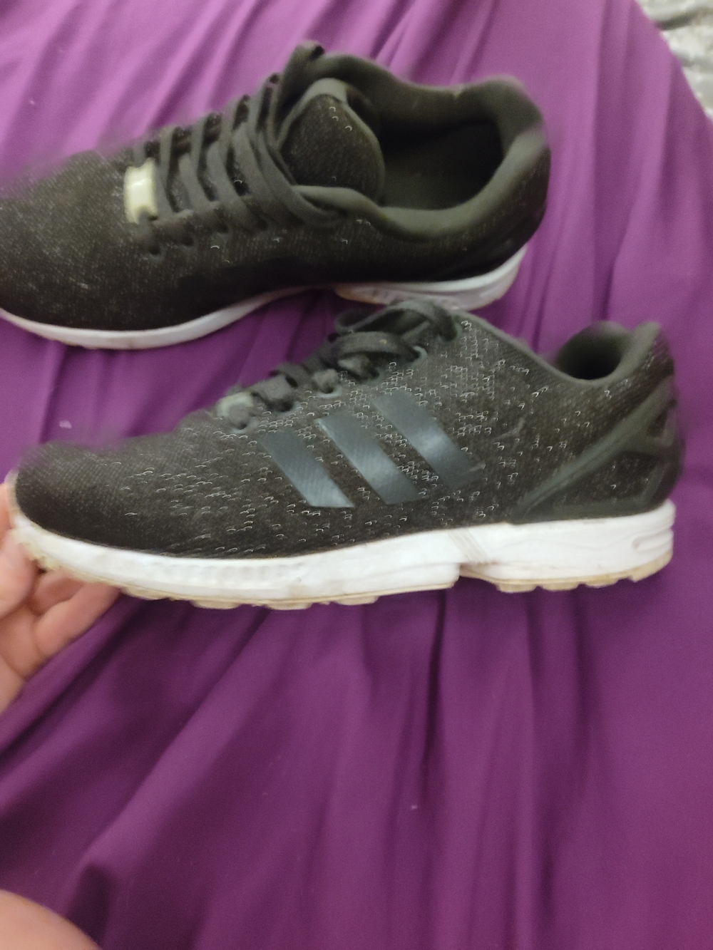 Adidas Black Running Sneakers with White Soles